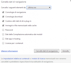 svuotare cache google chrome 2