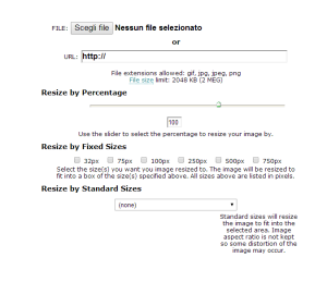 cambiare dimensioni foto online