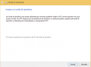 creare disco di ripristino