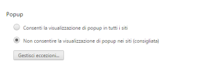 bloccare popup google chrome