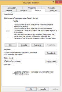 bloccare popup internet explorer